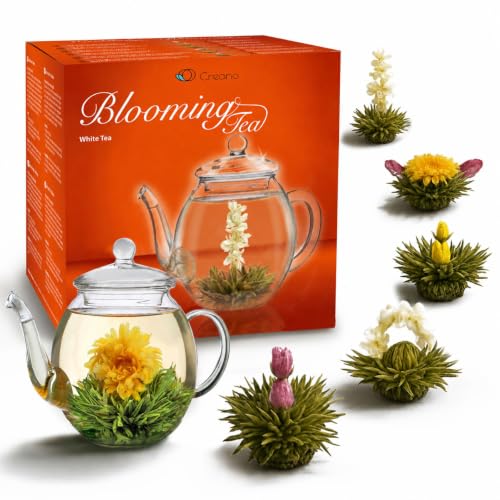 Creano Coffret «Thé en Floraison« 6 thés de fleurs - Théière